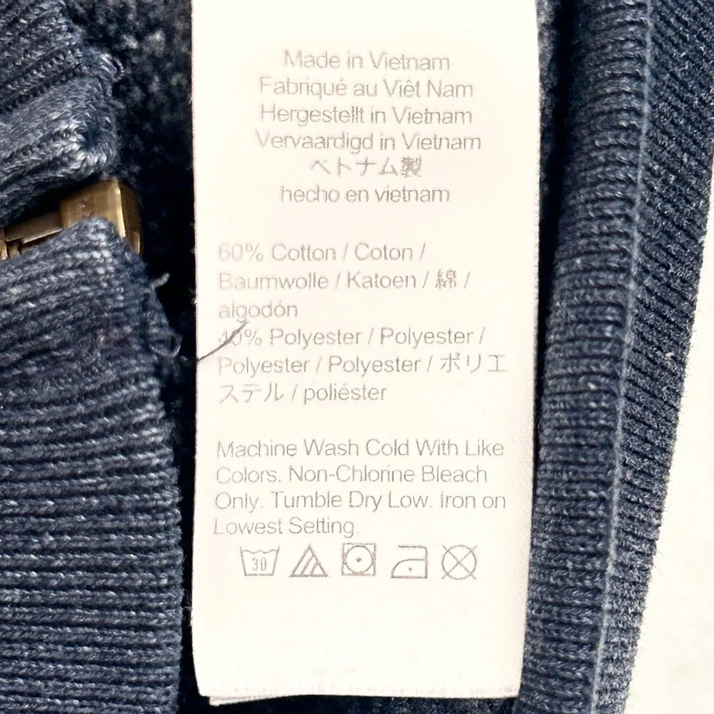 J.Crew‎ Hoodie Mens XL Navy Blue  Authentic Fleece Sweatshirt Full Zip Front